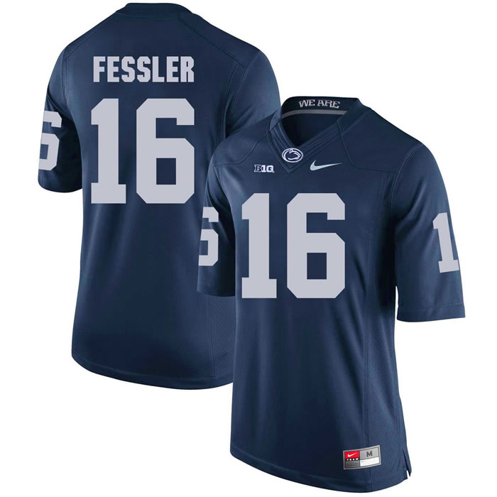 Penn State Nittany Lions #16 Billy Fessler Navy College Football Jersey DingZhi